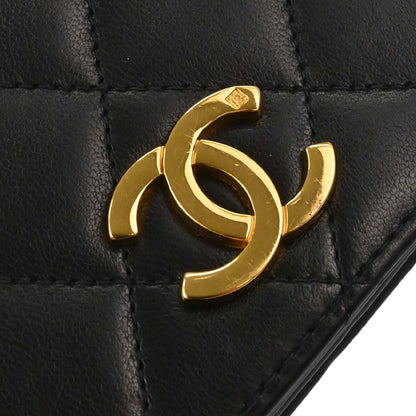 Chanel Black Lambskin Pushlock Mini Full Flap Shoulder Bag