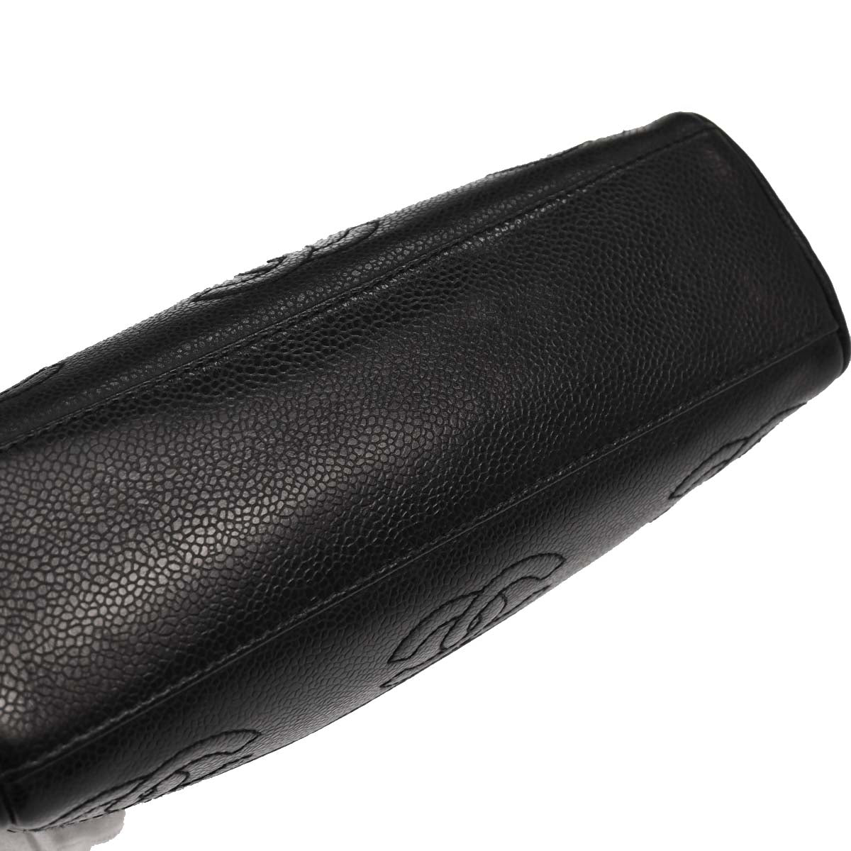Chanel Black Caviar Skin Triple CC Shoulder Tote Bag
