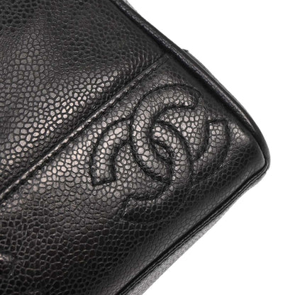 Chanel Black Caviar Skin Triple CC Shoulder Tote Bag