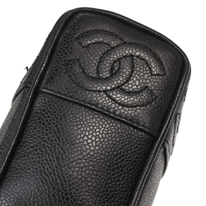 Chanel Black Caviar Skin Triple CC Shoulder Tote Bag