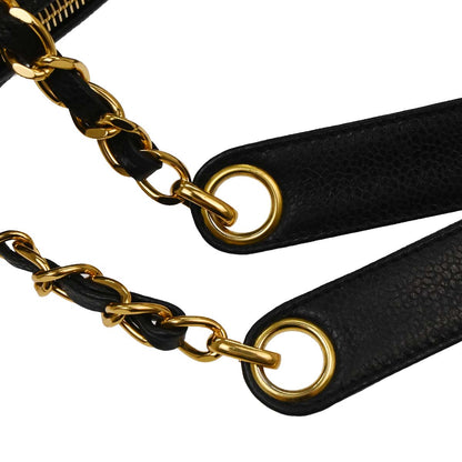 Chanel Black Caviar Skin Triple CC Shoulder Tote Bag