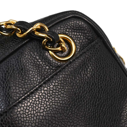 Chanel Black Caviar Skin Triple CC Shoulder Tote Bag
