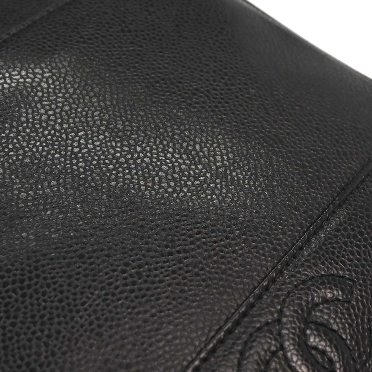 Chanel Black Caviar Skin Triple CC Shoulder Tote Bag