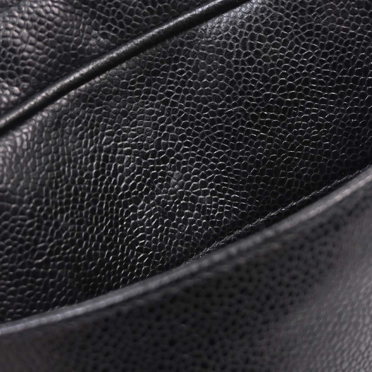 Chanel Black Caviar Skin Triple CC Shoulder Tote Bag