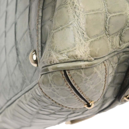 Gucci * Green Crocodile Bamboo Horsebit Handbag