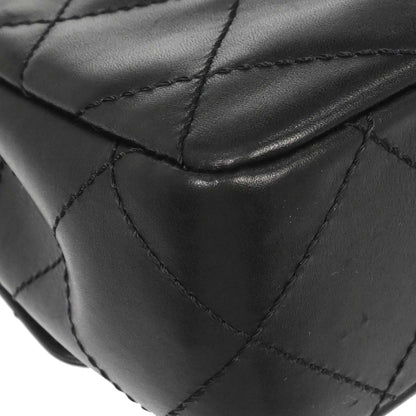 Chanel Black Lambskin Acrylic Chain Shoulder Bag