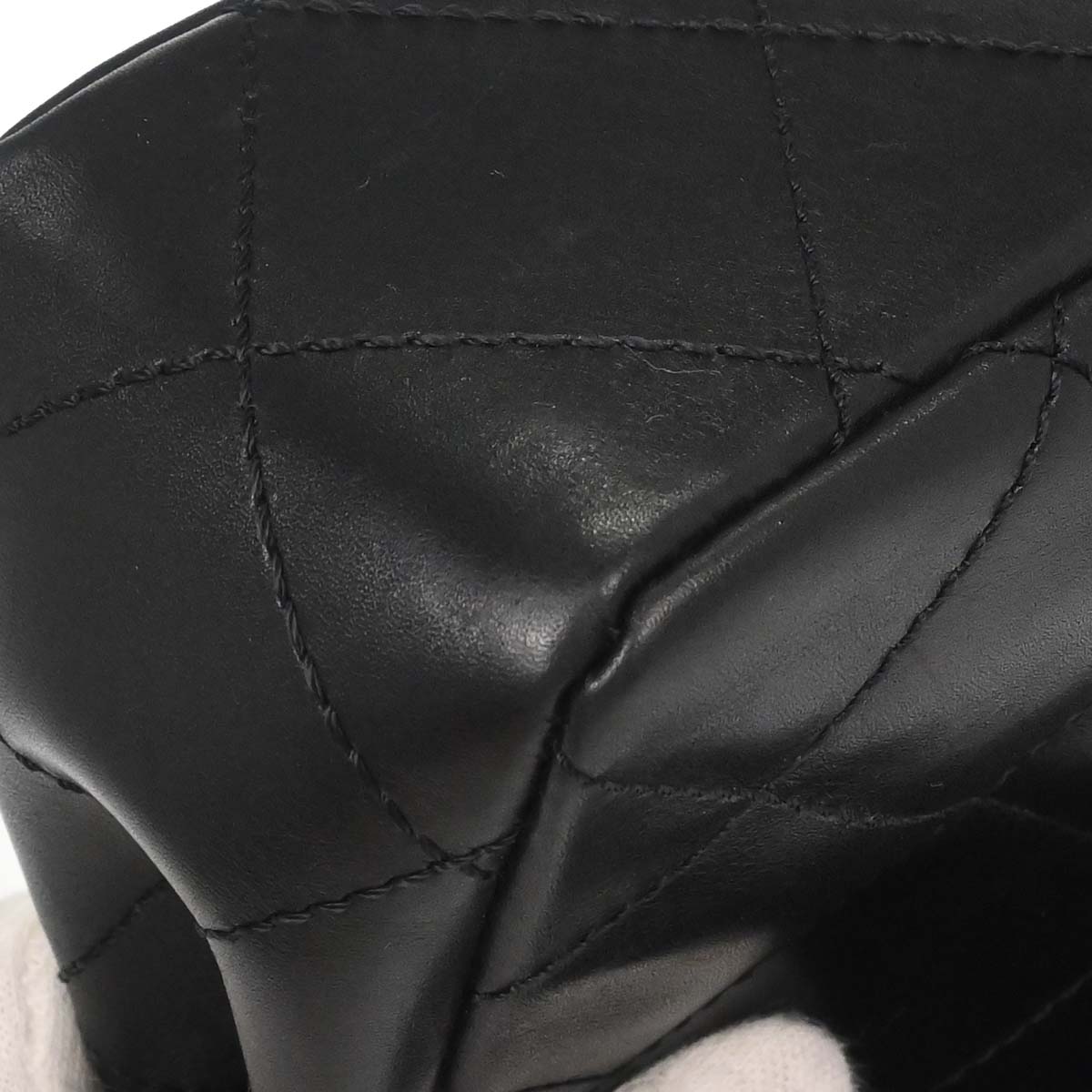 Chanel Black Lambskin Acrylic Chain Shoulder Bag