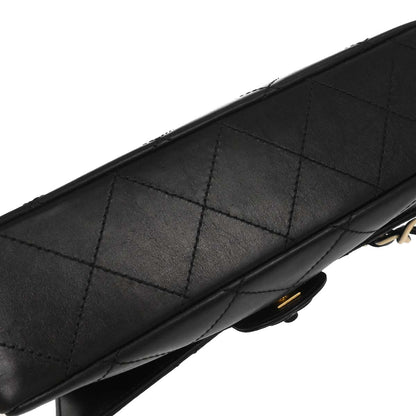 Chanel Black Lambskin Acrylic Chain Shoulder Bag