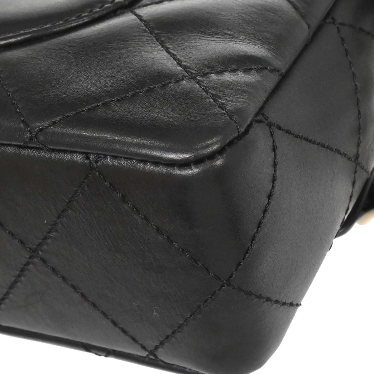 Chanel Black Lambskin Acrylic Chain Shoulder Bag