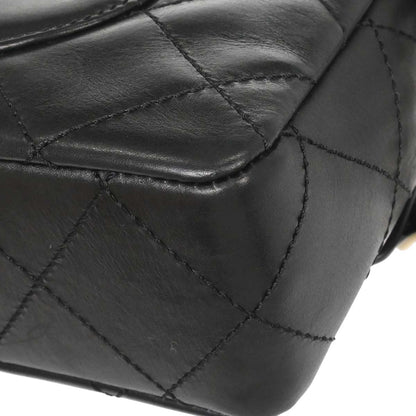 Chanel Black Lambskin Acrylic Chain Shoulder Bag