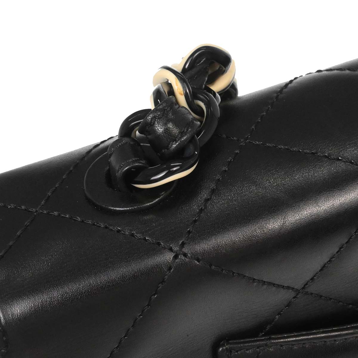 Chanel Black Lambskin Acrylic Chain Shoulder Bag
