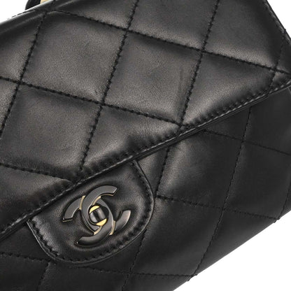Chanel Black Lambskin Acrylic Chain Shoulder Bag