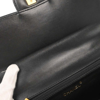 Chanel Black Lambskin Acrylic Chain Shoulder Bag