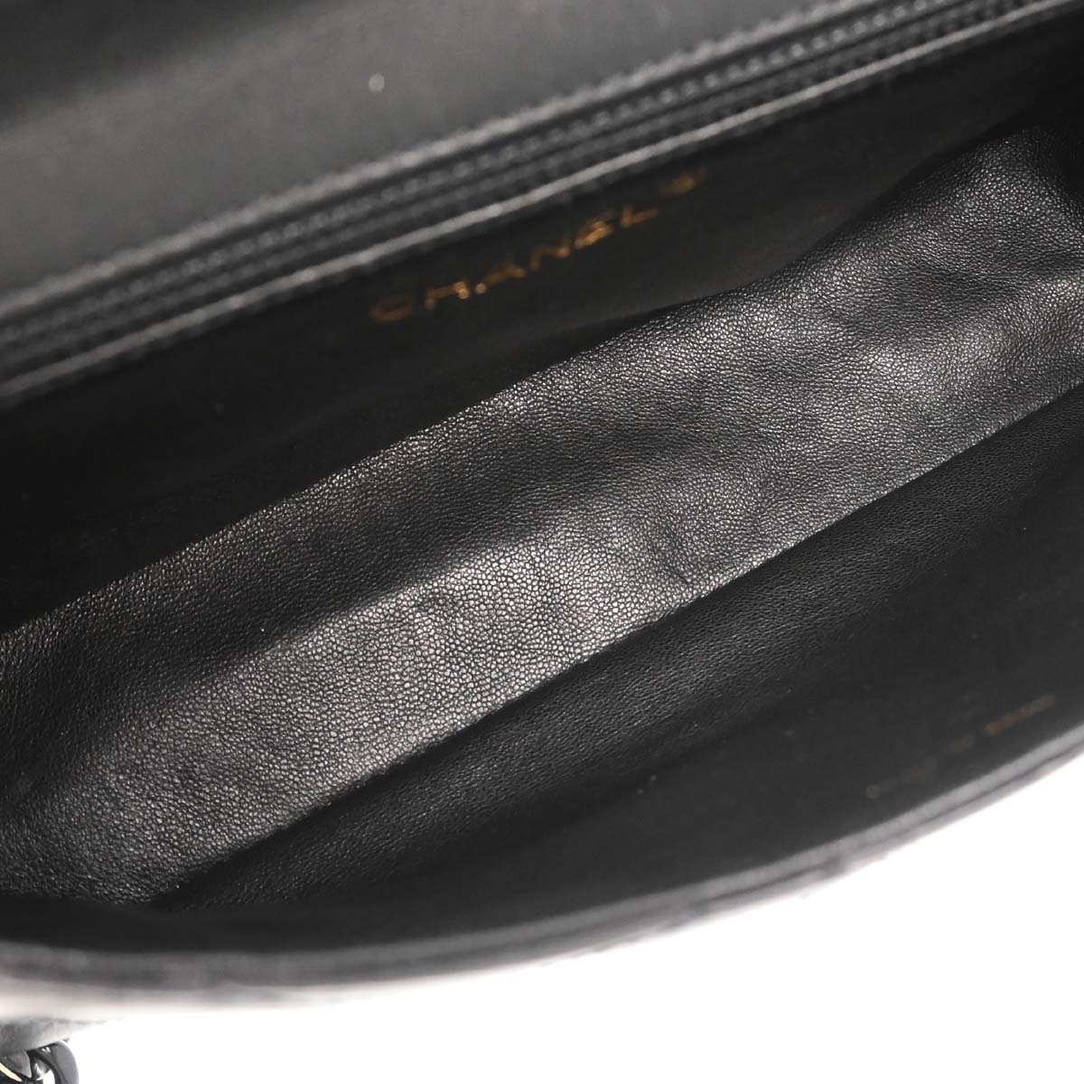Chanel Black Lambskin Acrylic Chain Shoulder Bag