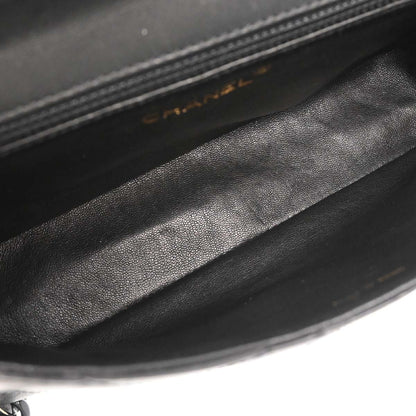 Chanel Black Lambskin Acrylic Chain Shoulder Bag