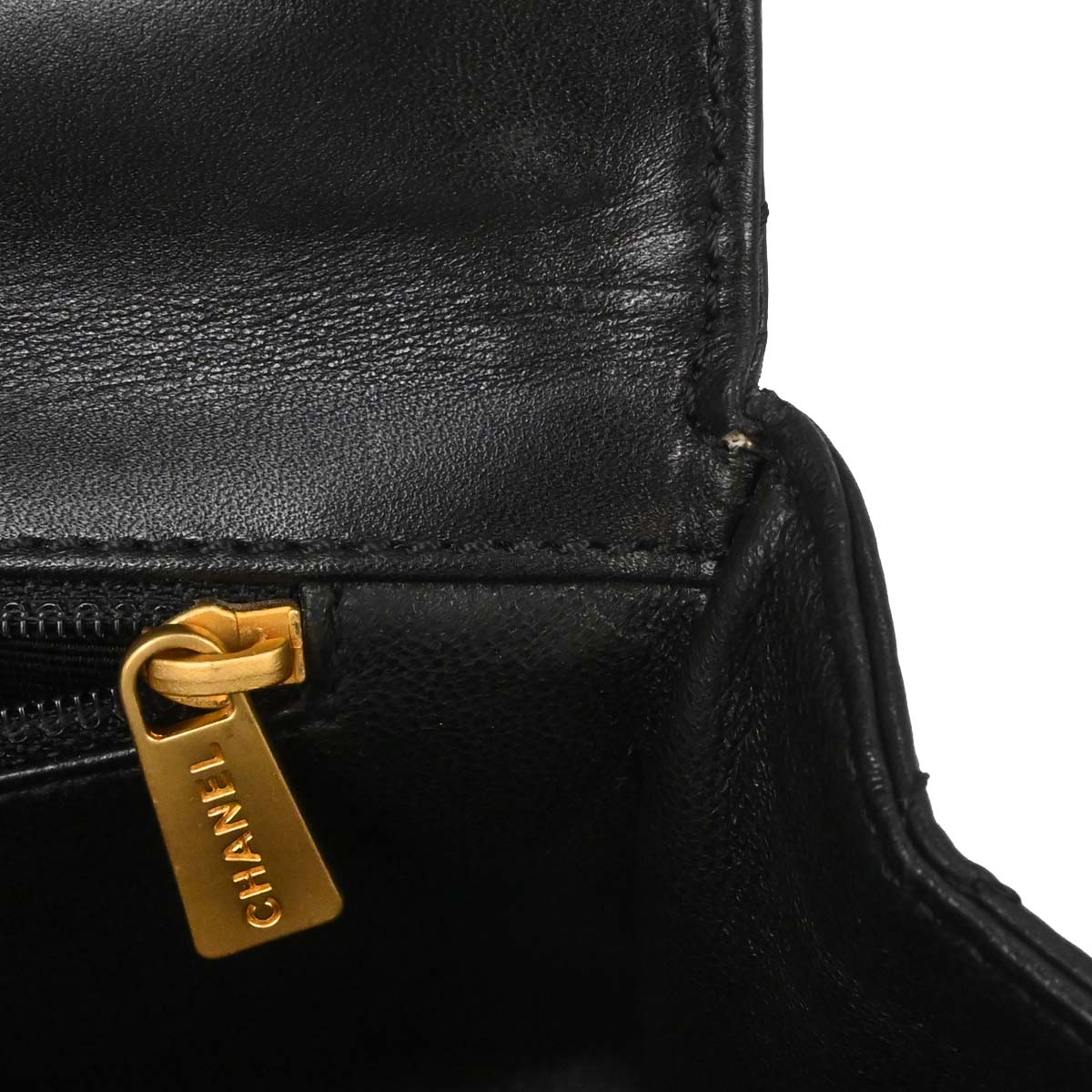 Chanel Black Lambskin Acrylic Chain Shoulder Bag