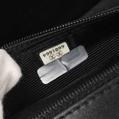 Chanel Black Lambskin Acrylic Chain Shoulder Bag