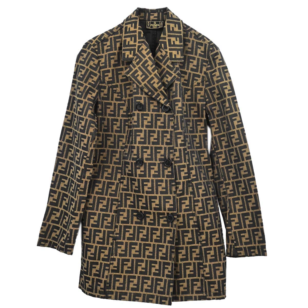Fendi Double Breasted Jacket Zucca Brown