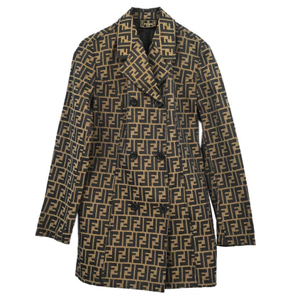 Fendi Double Breasted Jacket Zucca Brown