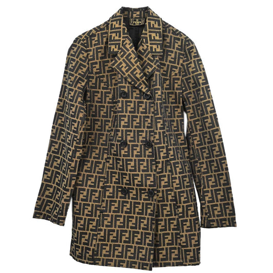 Fendi Double Breasted Jacket Zucca Brown