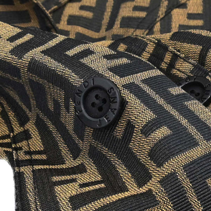 Fendi Double Breasted Jacket Zucca Brown