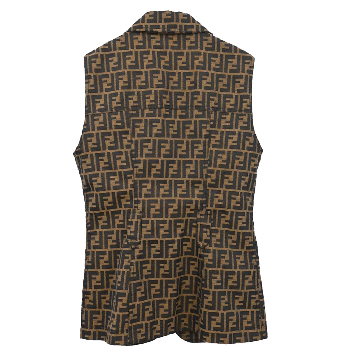 Fendi Single Breasted Sleeveless Jacket Zucca Brown #44
