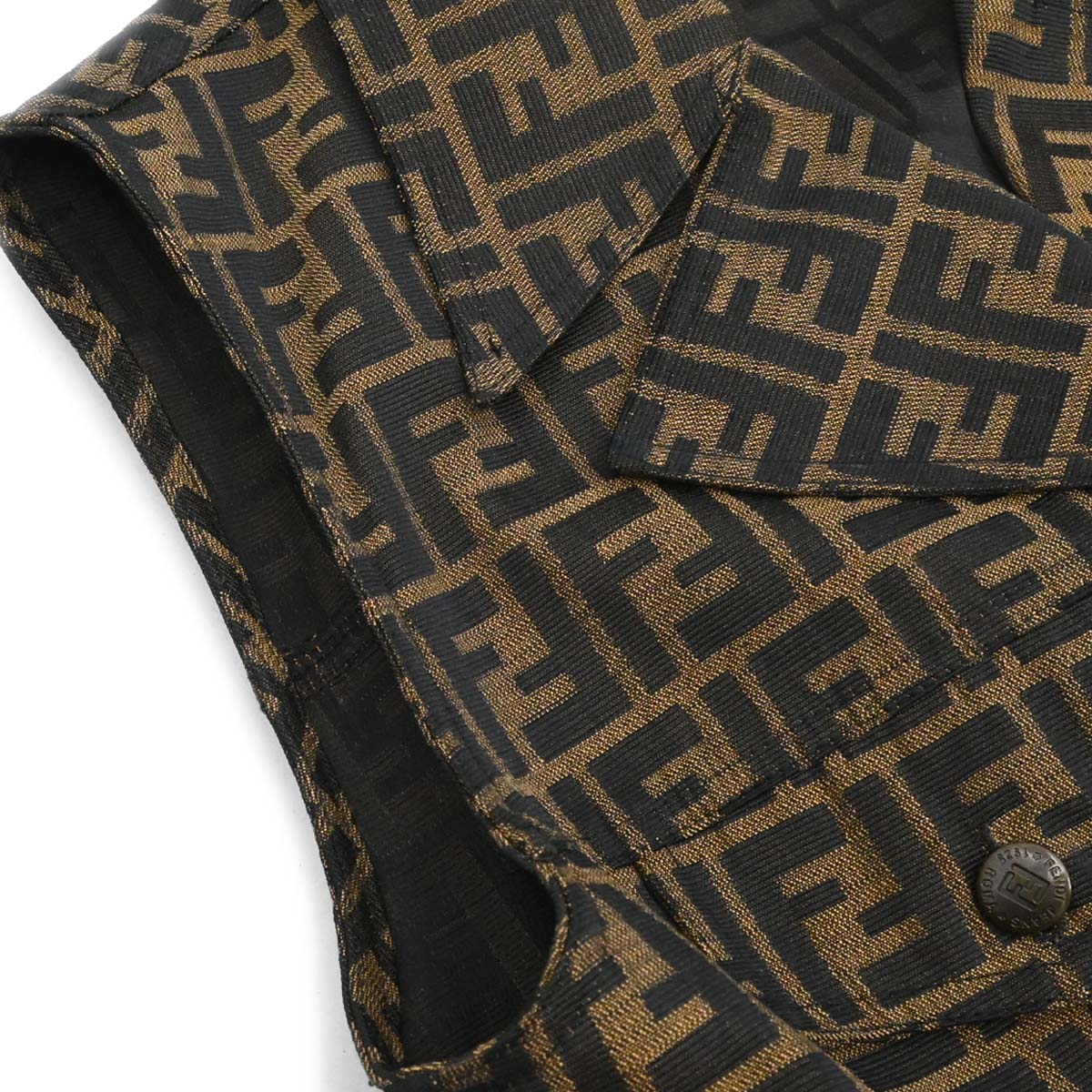 Fendi Single Breasted Sleeveless Jacket Zucca Brown #44