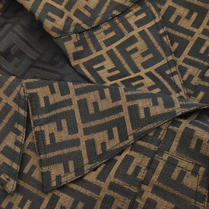 Fendi Single Breasted Sleeveless Jacket Zucca Brown #44