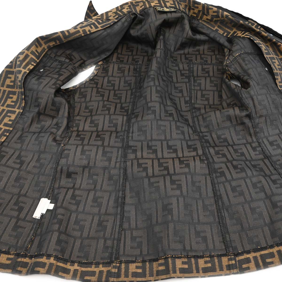 Fendi Single Breasted Sleeveless Jacket Zucca Brown #44