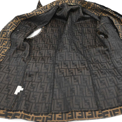 Fendi Single Breasted Sleeveless Jacket Zucca Brown #44