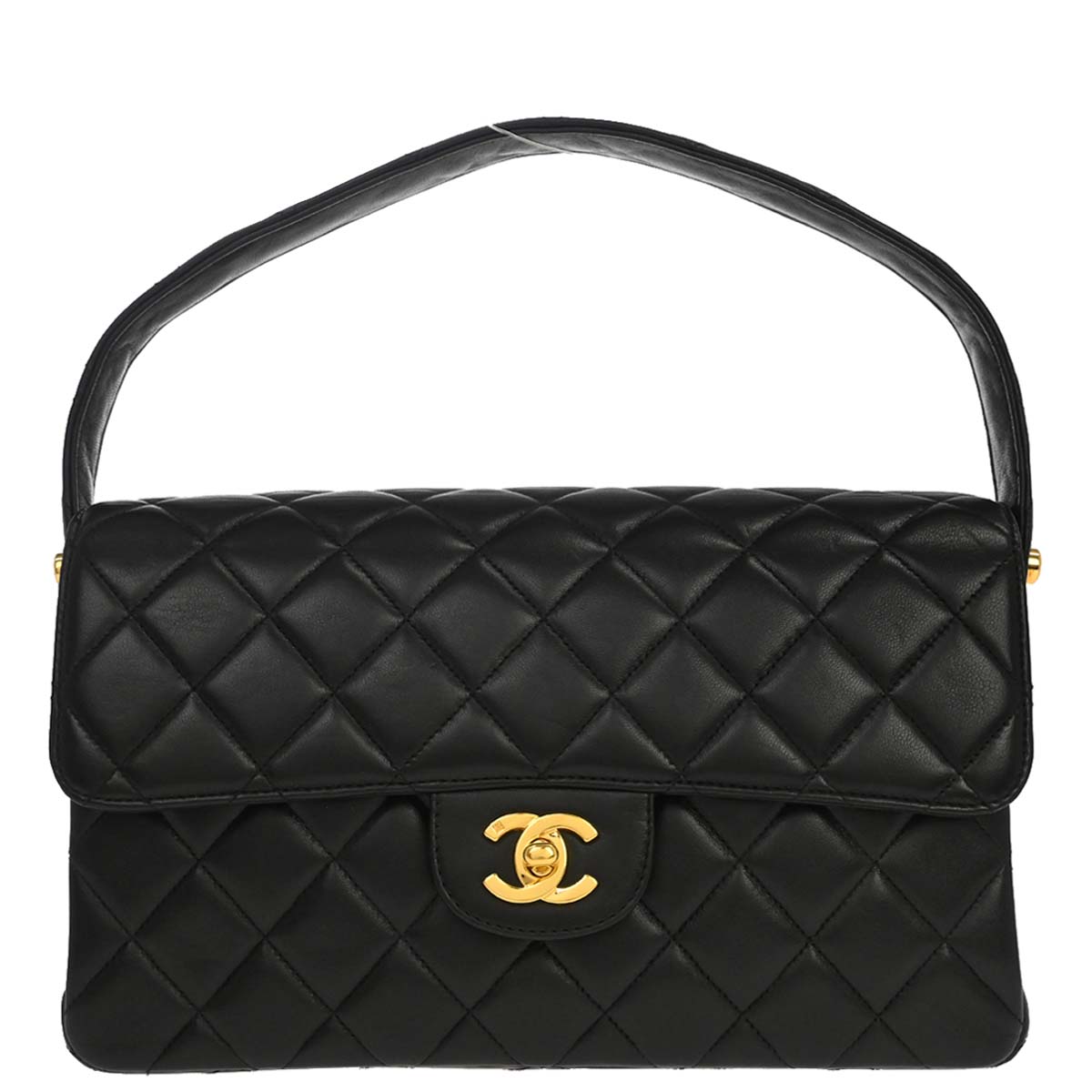 Chanel 1996-1997 Black Lambskin Double Sided Classic Flap Handbag