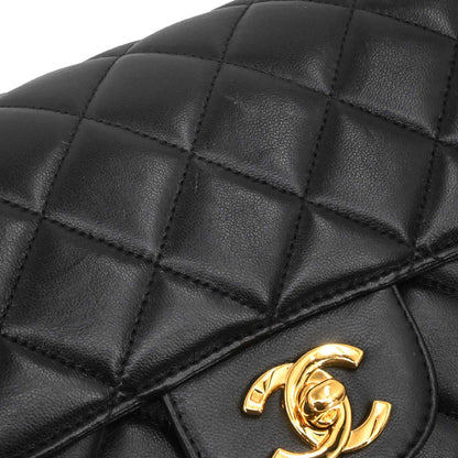 Chanel 1996-1997 Black Lambskin Double Sided Classic Flap Handbag
