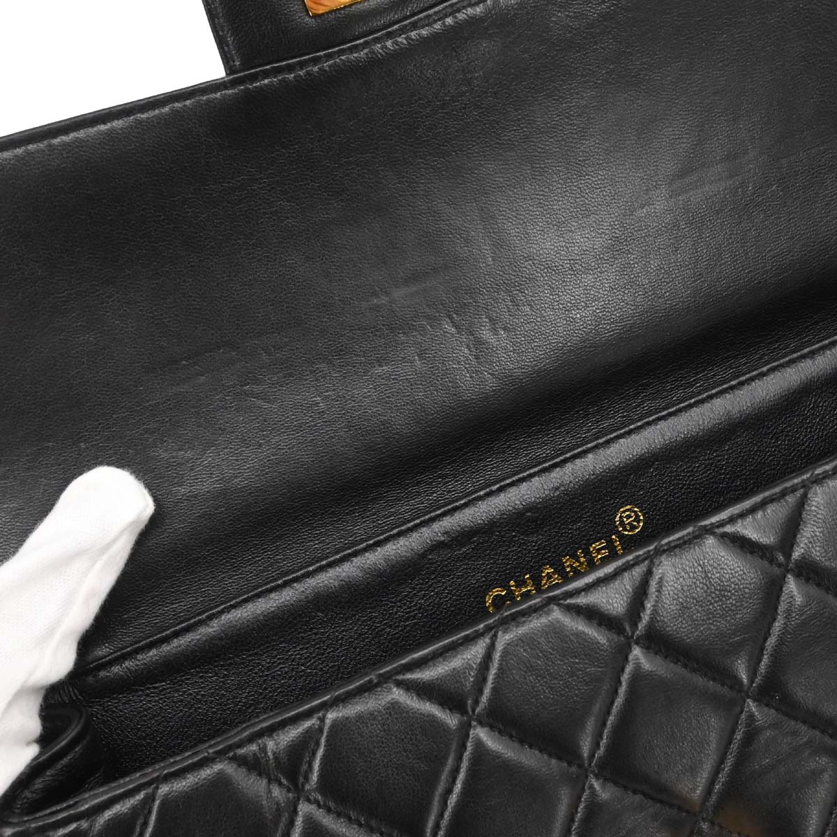 Chanel 1996-1997 Black Lambskin Double Sided Classic Flap Handbag