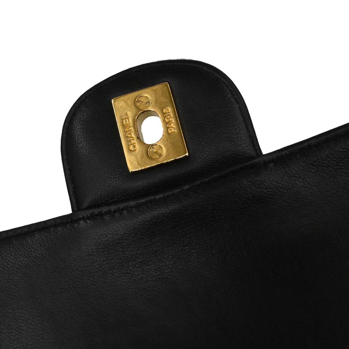 Chanel 1996-1997 Black Lambskin Double Sided Classic Flap Handbag