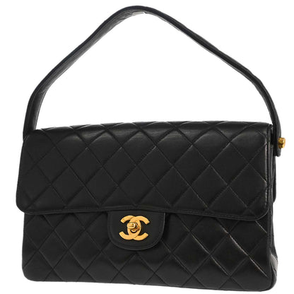 Chanel 1996-1997 Black Lambskin Double Sided Classic Flap Handbag