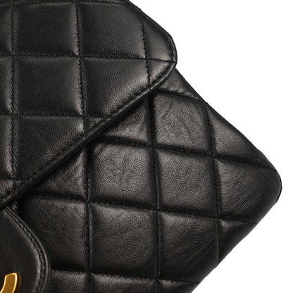 Chanel 1996-1997 Black Lambskin Double Sided Classic Flap Handbag