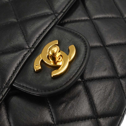 Chanel 1996-1997 Black Lambskin Double Sided Classic Flap Handbag