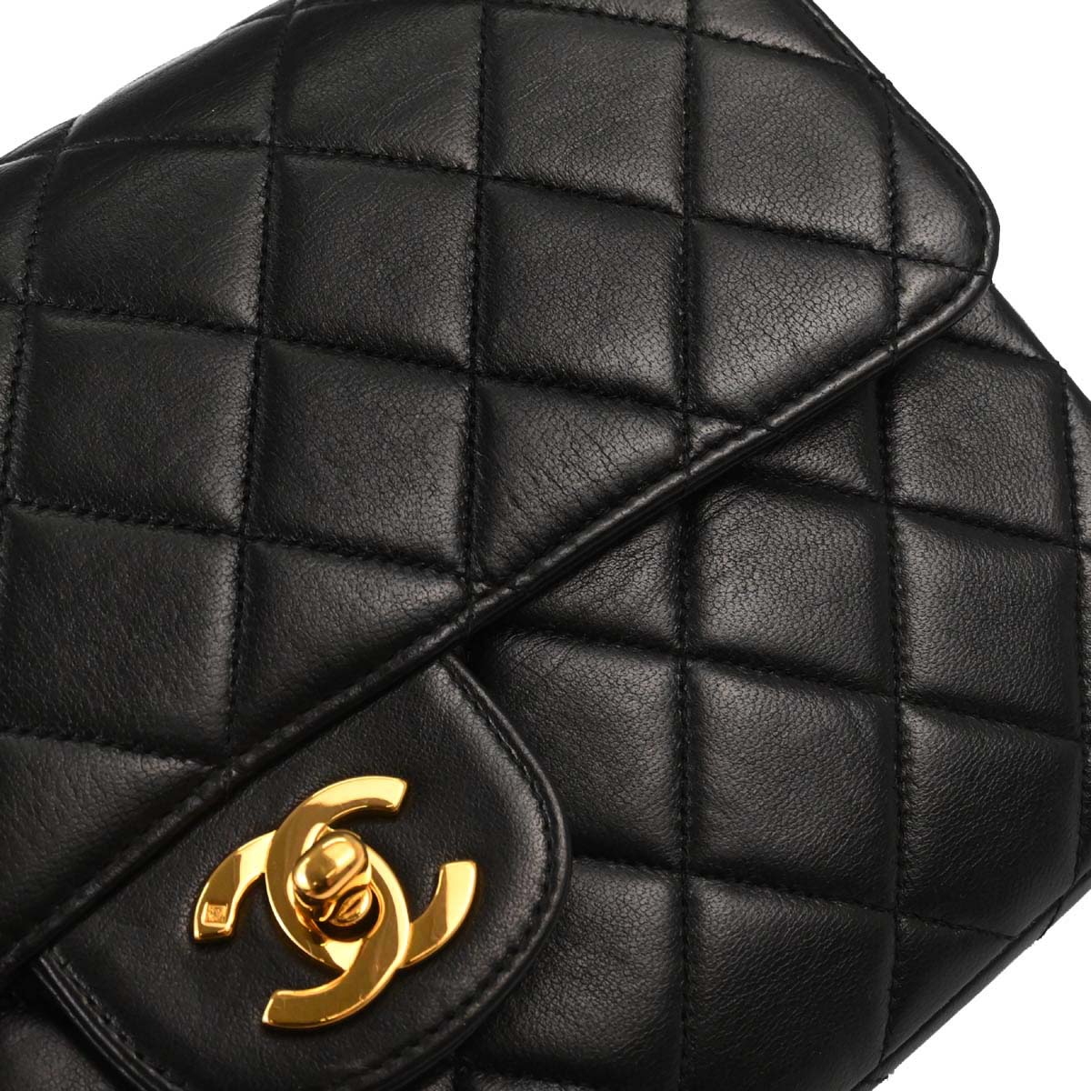 Chanel 1996-1997 Black Lambskin Double Sided Classic Flap Handbag