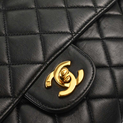 Chanel 1996-1997 Black Lambskin Double Sided Classic Flap Handbag