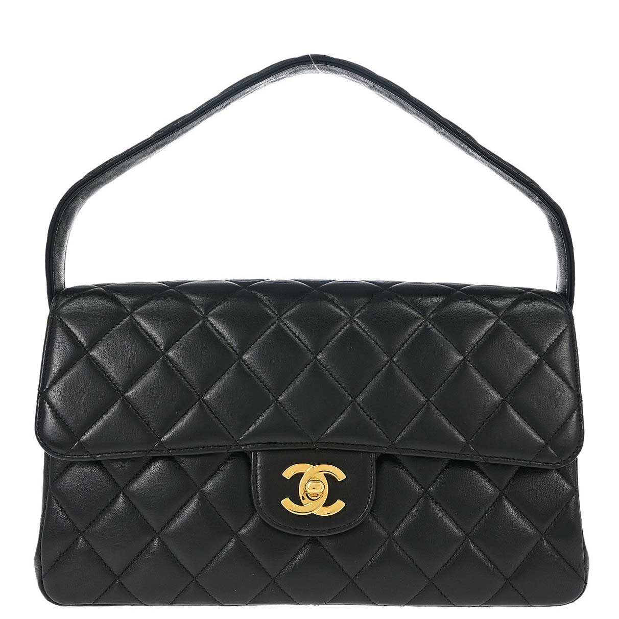 Chanel 1996-1997 Black Lambskin Double Sided Classic Flap Handbag