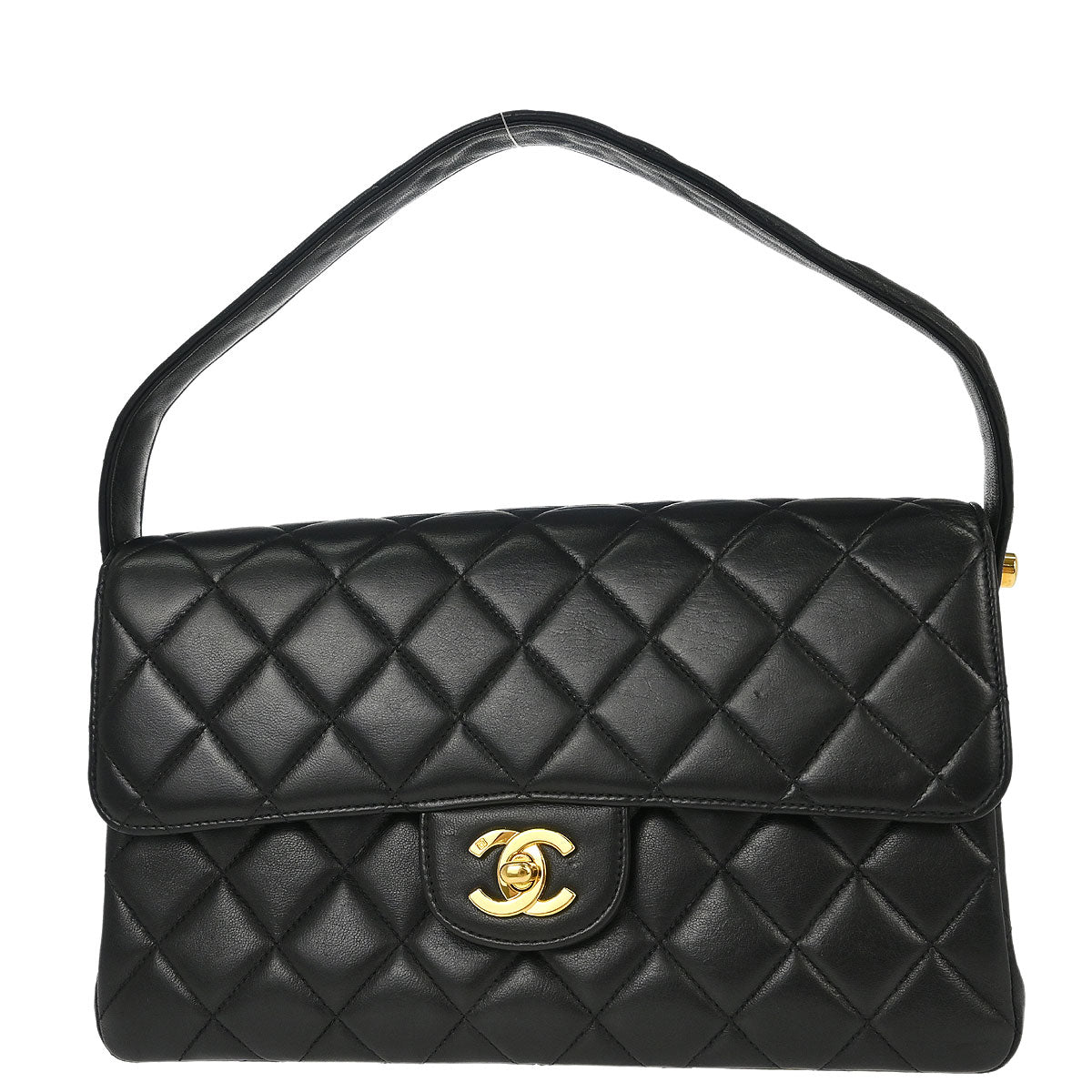 Chanel 1996-1997 Black Lambskin Double Sided Classic Flap Handbag