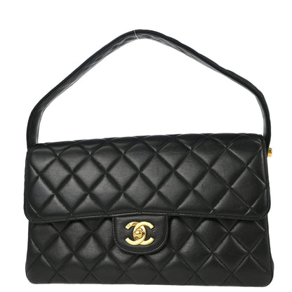 Chanel 1996-1997 Black Lambskin Double Sided Classic Flap Handbag