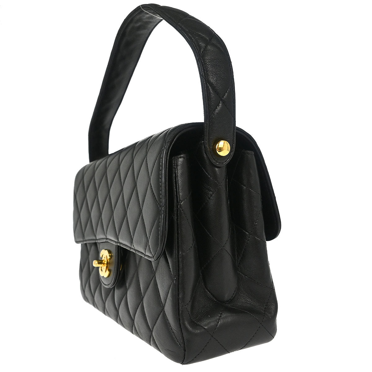 Chanel 1996-1997 Black Lambskin Double Sided Classic Flap Handbag