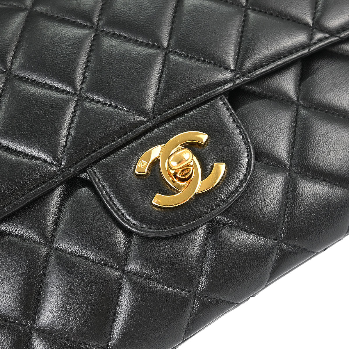 Chanel 1996-1997 Black Lambskin Double Sided Classic Flap Handbag