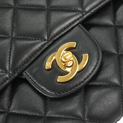 Chanel 1996-1997 Black Lambskin Double Sided Classic Flap Handbag