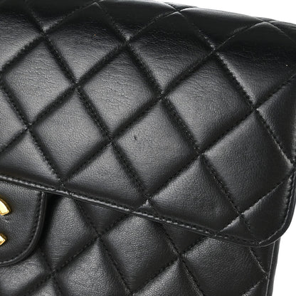 Chanel 1996-1997 Black Lambskin Double Sided Classic Flap Handbag