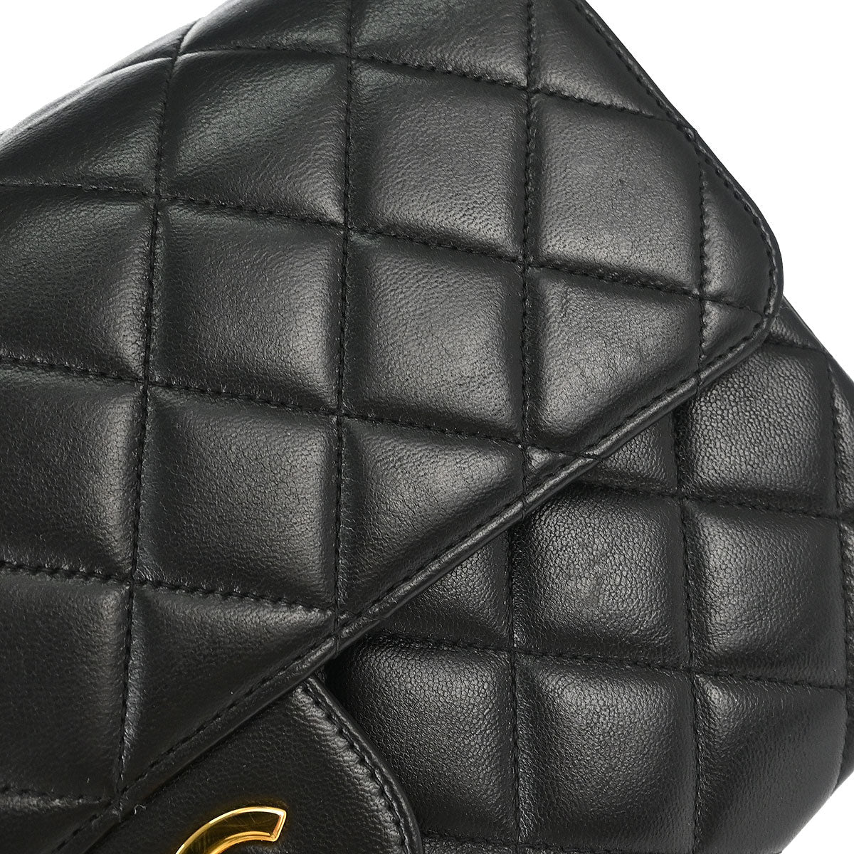 Chanel 1996-1997 Black Lambskin Double Sided Classic Flap Handbag
