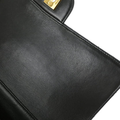 Chanel 1996-1997 Black Lambskin Double Sided Classic Flap Handbag