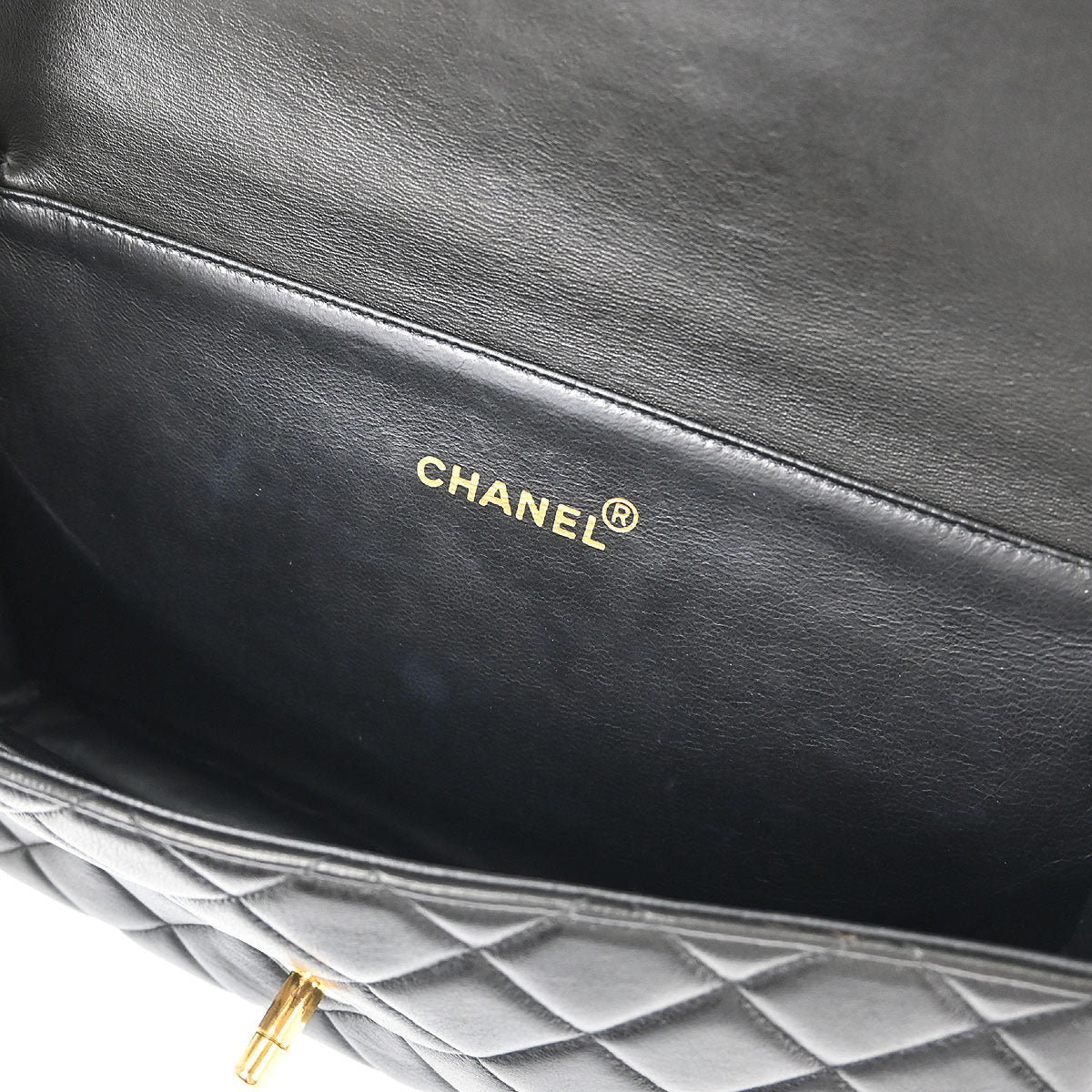 Chanel 1996-1997 Black Lambskin Double Sided Classic Flap Handbag