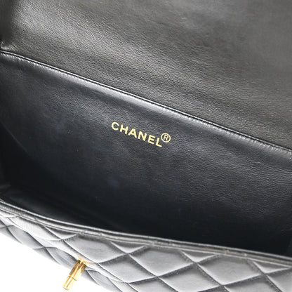 Chanel 1996-1997 Black Lambskin Double Sided Classic Flap Handbag